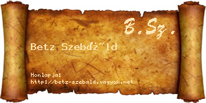 Betz Szebáld névjegykártya